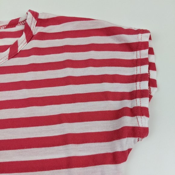 Striped Red and white Sleeveless Girls top Large - Picture 6 of 8